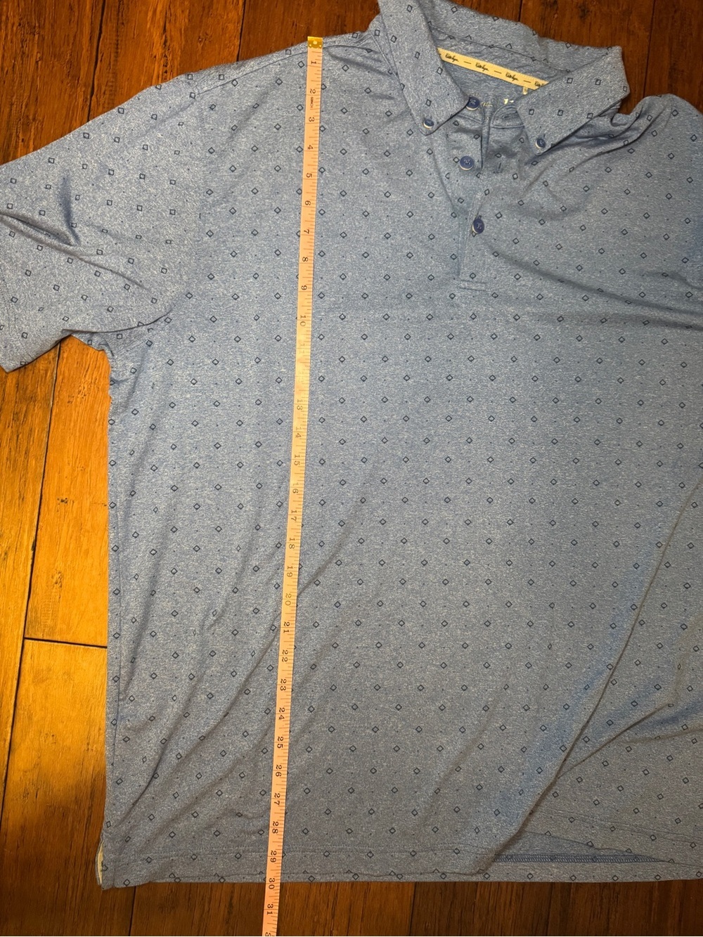 Walter Hagen 11 Majors Blue Geometric Performance Golf Polo Shirt XL - Picture 9 of 9